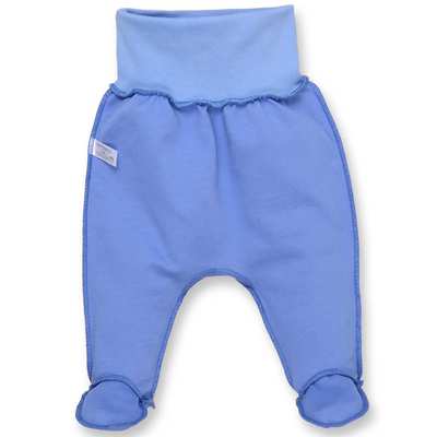 Повзунки на резинці уні, 56см, футер, блакитний