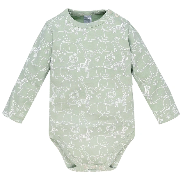 Боди уни, 80-92 см, интерлок 100% хлопок, зеленый с принтом. фото Татошка