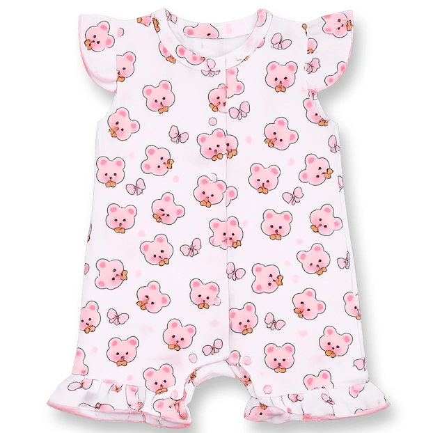 Пісочник для дівчинки, 62-68см, муслін 100% бавовна, білий з принтом фото Татошка