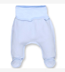 Повзунки на резинці уні, 50-62см, інтерлок рапорт, блакитний фото на tatoshka.ua