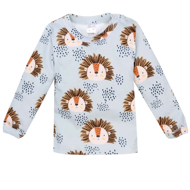 Дитяча кофточка уні, р.74-116 см, рібана, голуба з принтом фото Татошка