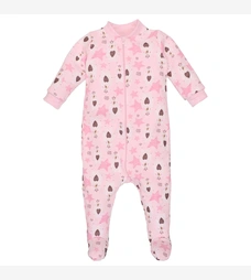 Дитячий комбінезон для дівчинки, р.56-74 см, селяник, рожевий з принтом фото на tatoshka.ua