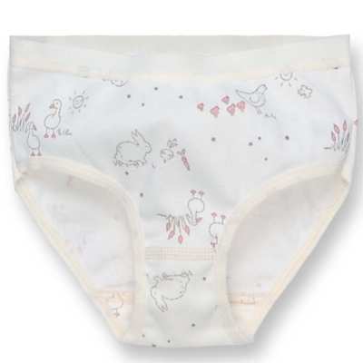 Труси класичні для дівчинки, 86-116см, мультіріп 100% бавовна, молочний з принтом