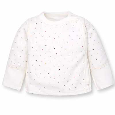 Распашонка для девочки, 56-62 см, футер с начесом, молочная с принтом