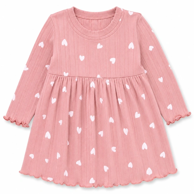 Дитяча сукня, р.98-122 см, кашкорсе, рожевий з принтом фото Татошка