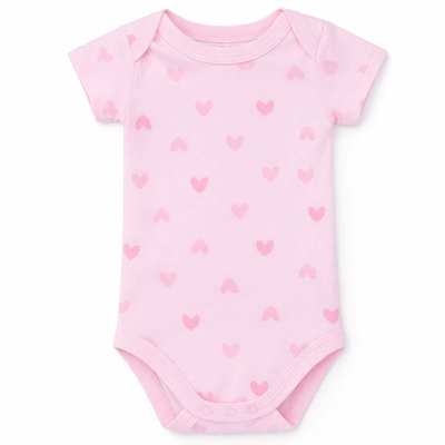 Боді уні, 68-92 см, рібана , рожева з принтом