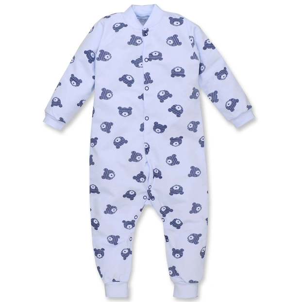 Дитячий комбінезон уні, р.80-98 см, футер,блакитний з принтом фото Татошка