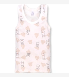 Дитяча майка для дівчинки, р.74-122 см, рібана, біла з принтом фото на tatoshka.ua