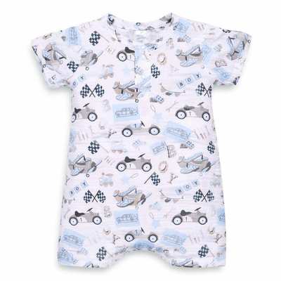 Песочник уни, 80-86см, муслин 100% хлопок, белый с принтом