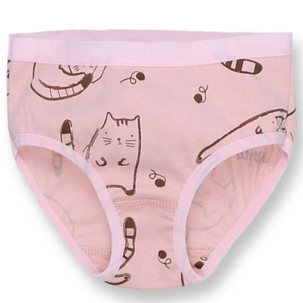 Труси класичні для дівчинки, 92-122см, мультіріп 100% бавовна, рожевий з принтом фото Татошка