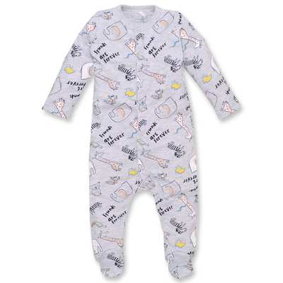 Дитячий комбінезон уні р.62-68 см, кулір, сірий меланж з принтом