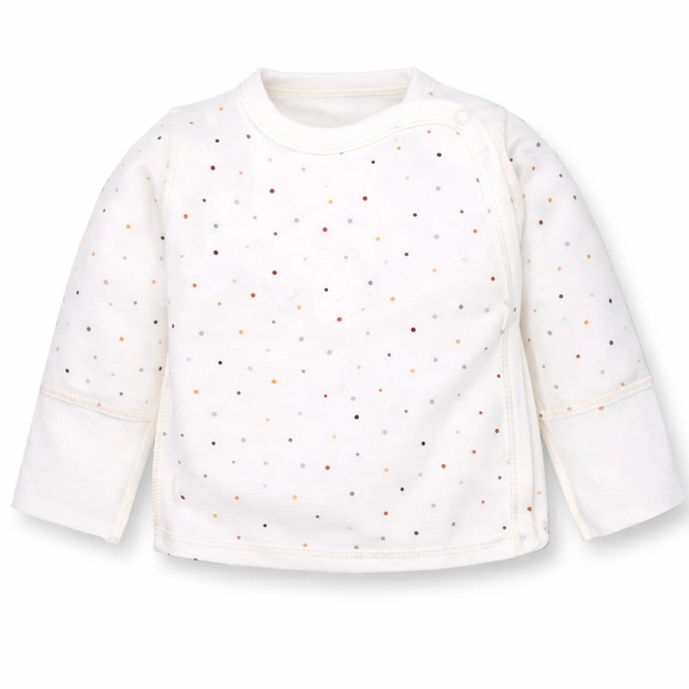 Распашонка для девочки, 56-62 см, футер с начесом, молочная с принтом фото Татошка