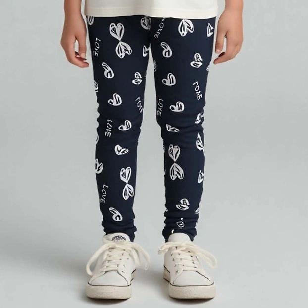 Дитячі лосини , р.104-164 см, кулір з еластаном, чорний з принтом фото Татошка