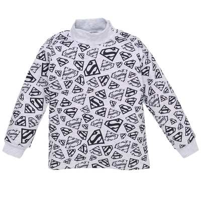 Дитячий гольф для хлопчика, р.98-122 см, рібана, сірий меланж з принтом