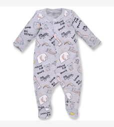 Дитячий комбінезон уні р.56 см, кулір, сірий меланж з принтом фото на tatoshka.ua