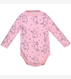 Боди для девочки, 80-92 см, интерлок 100% хлопок, розовый с принтом фото на tatoshka.ua