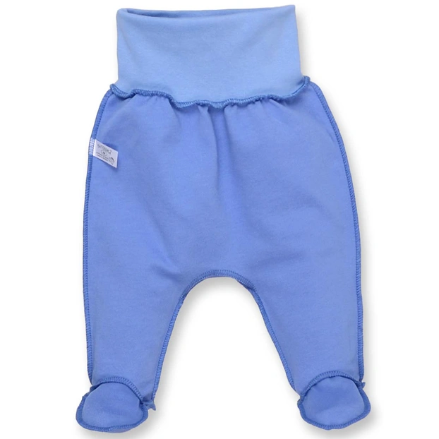 Повзунки на резинці уні, 56см, футер, блакитний фото Татошка