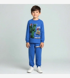 Піжама для хлопчика, 116-146см, Футер 100% бавовна, синя з аплікацією фото на tatoshka.ua