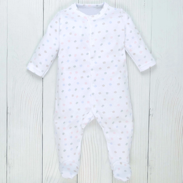 Дитячий комбінезон для дівчинки р.62-86 см, інтерлок, білий з принтом фото Татошка