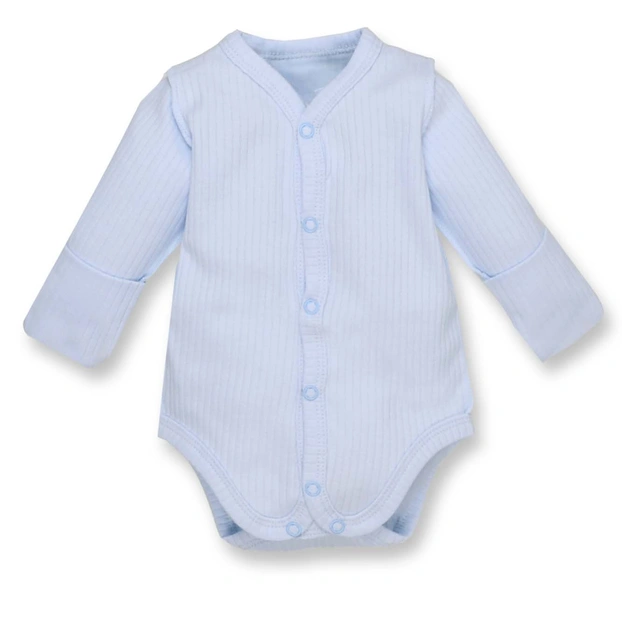 Напівкомбінезон уні, 46-56 см, інтерлок  рапорот 100% бавовна, блакитний, ручка 'трансформер' фото Татошка