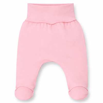 Ползунки на резинке для девочки, 56-62см, футер, розовые