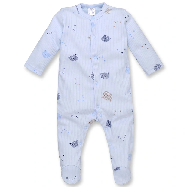 Дитячий комбінезон уні, р.62-74 см, інтерлок 'рапорт', блакитний з принтом фото Татошка