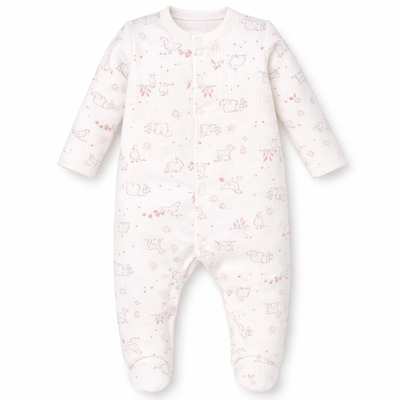 Детский комбинезон для девочки, р.62-74 см, интерлок "рапорт", молочный с принтом