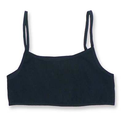 Дитяча майка-топ для дівчинки, р.122-164 см, рубчік (кашкорсе), чорний