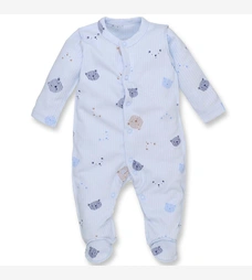 Дитячий комбінезон уні, р.56 см, інтерлок 'рапорт', блакитний з принтом фото на tatoshka.ua