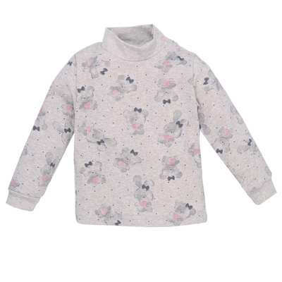 Дитячий гольф для дівчинки, р.86-116 см, рібана, бежевий з принтом