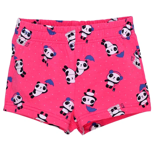 Шорти для дівчинки , 92-134 см, кулір з еластаном, рожеві з принтом фото Татошка