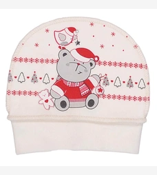 Дитяча шапочка, р 36-46 р, футер, молочний з аплікацією фото на tatoshka.ua