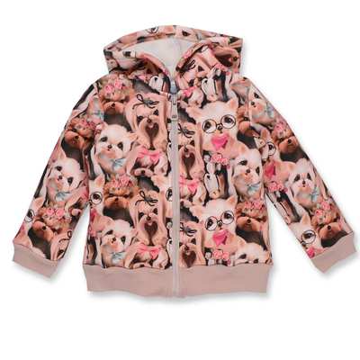 Джемпер для дівчинки, 92-110 см, футер тринитка , рожевий з принтом