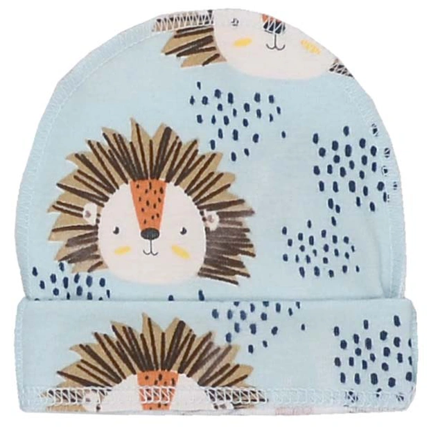 Дитяча шапочка, р 36-38 р, рібана, блакитний з принтом фото Татошка