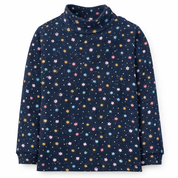 Дитячий гольф для дівчинки, р.86-116 см, кашкорсе з підчесом, синій фото Татошка