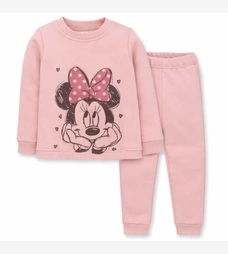 Комплект дитячий для дівчинки, р.104-146 см, тринитка підчос, рожева з аплікацією фото на tatoshka.ua