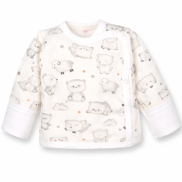 Льоля уні, 56-62 см, футер з начісом, молочна з принтом фото Татошка