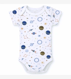 Боді уні, 80-92 см, рібана , блакитна з принтом фото на tatoshka.ua