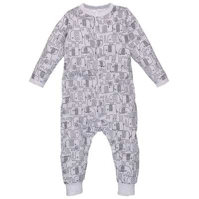 Дитячий комбінезон уні, р.80-86 см, інтерлок, сірий з принтом