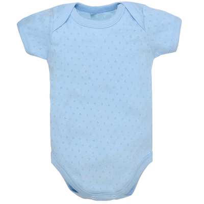 Детское боди с коротким рукавом для мальчика, р. 68-92см, ажур, голубая