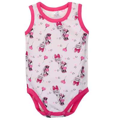 Дитяча боді-майка для дівчинки, р. 74-98см, кулір, рожеве з принтом