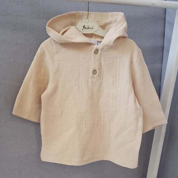 Дитячий джемпер уні, 92-134см, муслін, бежевий фото Татошка