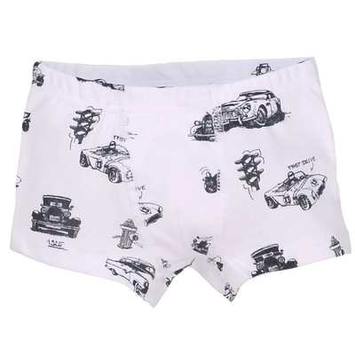 Труси-боксери для хлопчика, 92-134см, рібана, білі з принтом