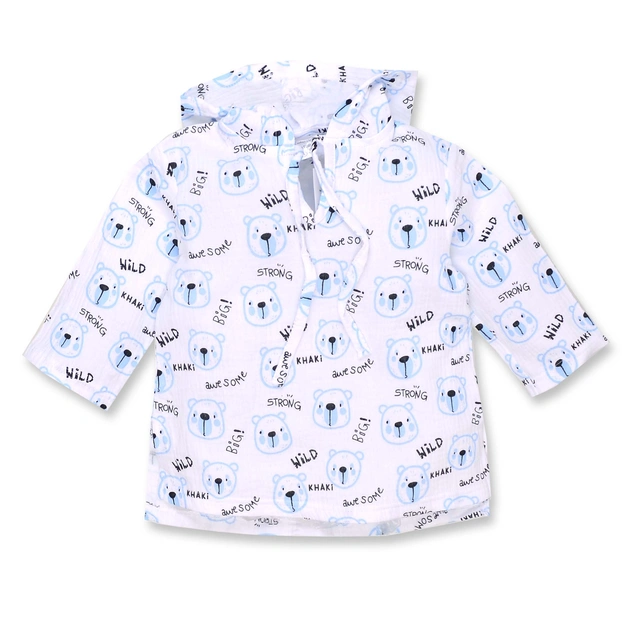 Дитяча туніка, р.80-110 см, муслін ,білий з принтом фото Татошка