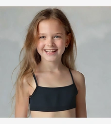 Дитяча майка-топ для дівчинки, р.116-164 см, кулір з еластаном, чорна фото на tatoshka.ua