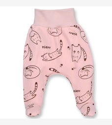 Повзунки на резинці для дівчинкиі, 56-62см, інтерлок рапорт, рожева з принтом фото на tatoshka.ua