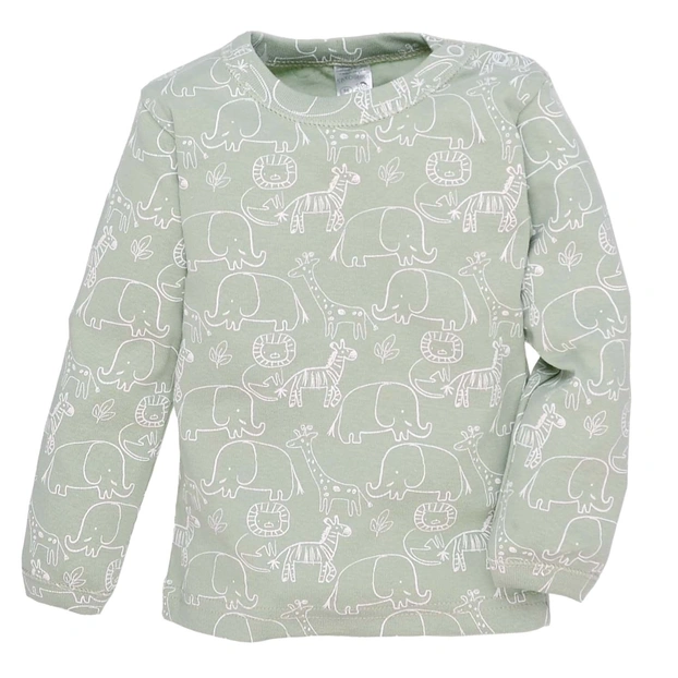 Дитяча кофточка уні, р.86-116 см, рібана, зелена з принтом фото Татошка