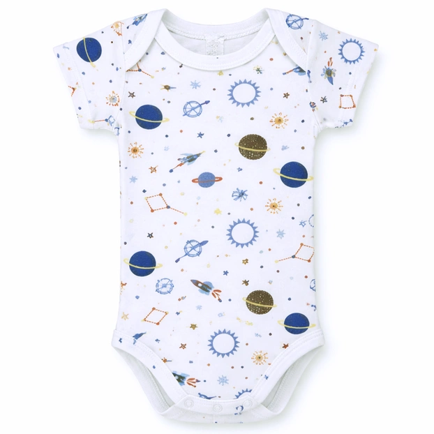 Боді уні, 80-92 см, рібана , блакитна з принтом фото Татошка