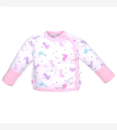 Распашонка для девочки, 50-62 см, футер 100% хлопок, белый с принтом фото на tatoshka.ua