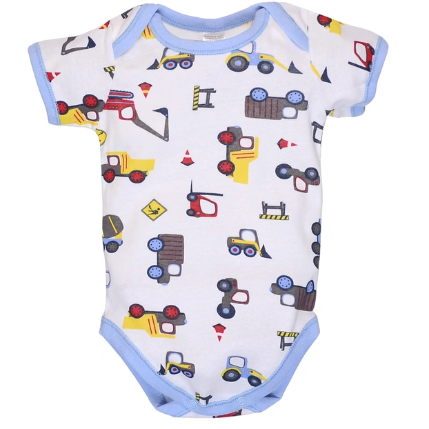 Боді для хлопчика, 68-92 см, рібана 100% бавовна, блакитне з принтом фото Татошка